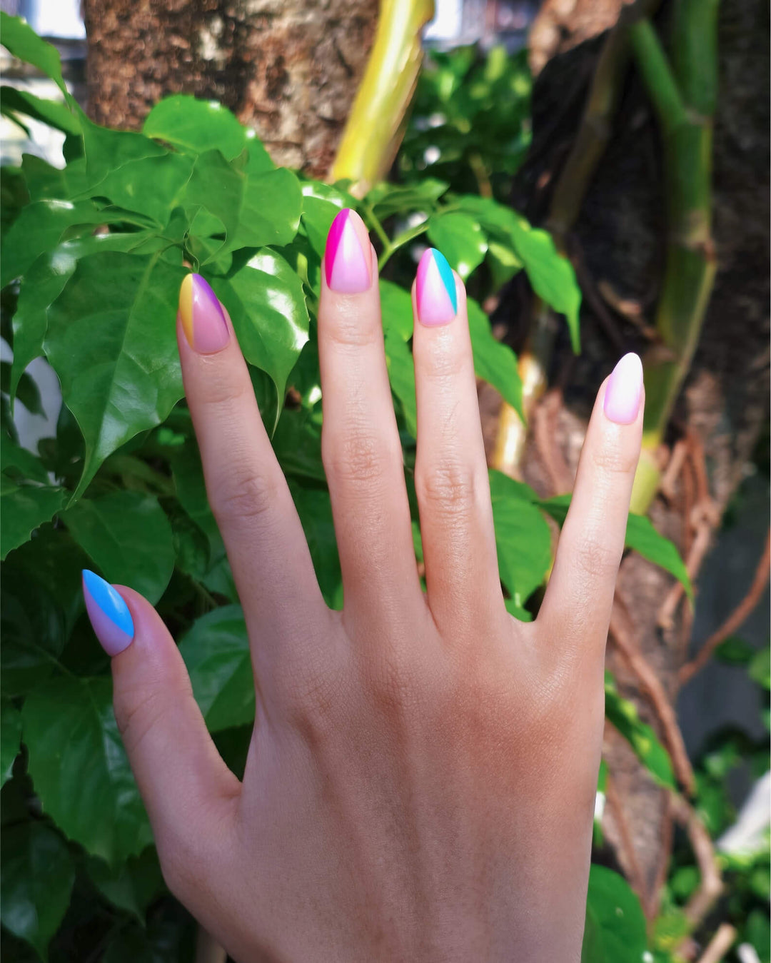 Choose Joy – Bright Multicolor Short Almond Press-On Nails - ZOEWHO?