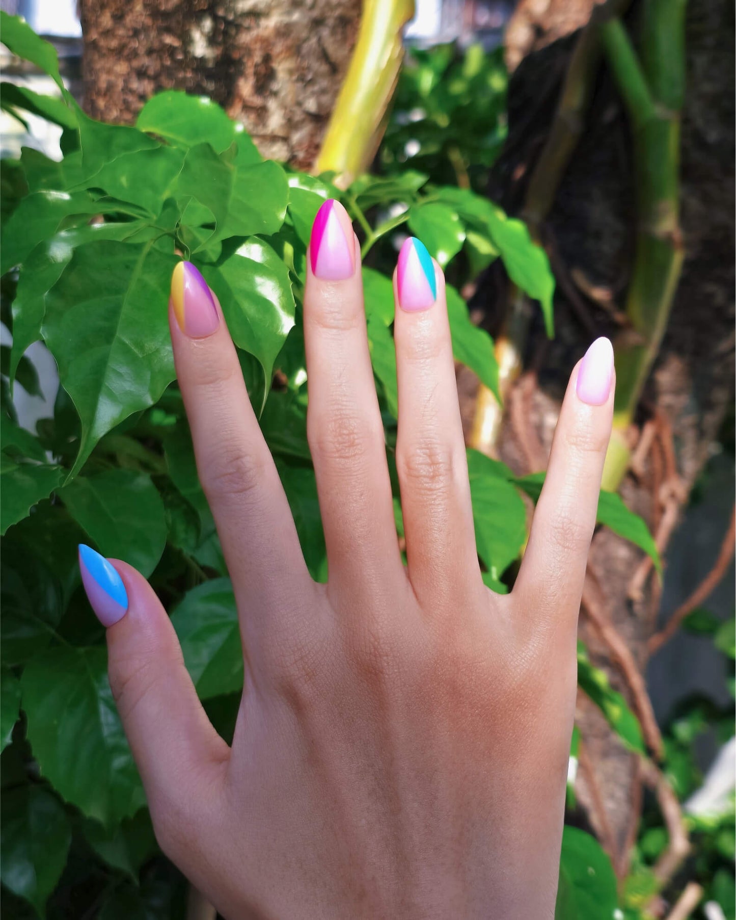 Choose Joy – Bright Multicolor Short Almond Press-On Nails - ZOEWHO?