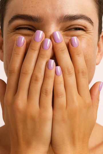 Sunset Aura – Luminous Chrome Press-On Nails