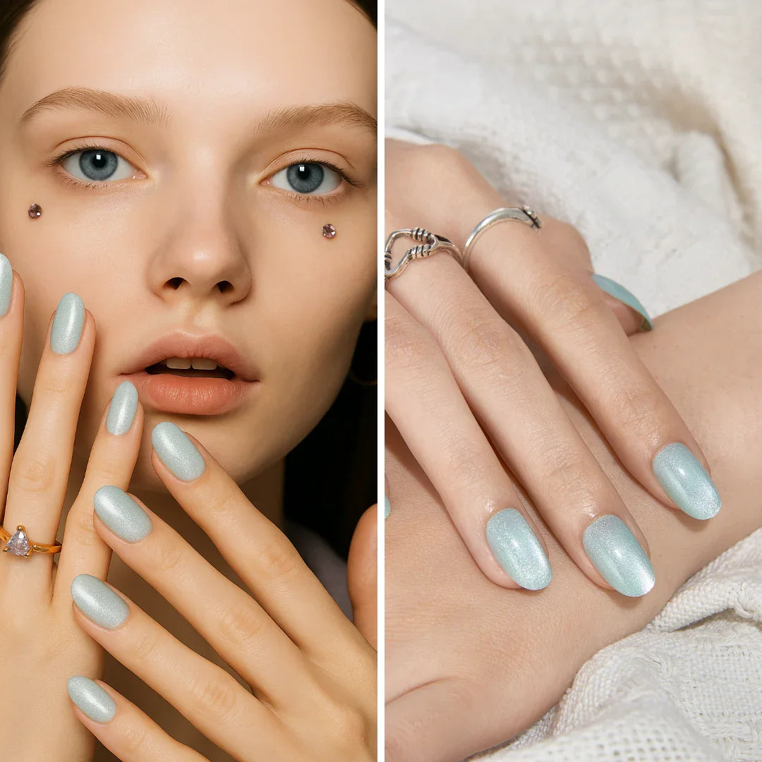 Need a hand - Mint Cat Eye Press-On Nails - ZOEWHO?