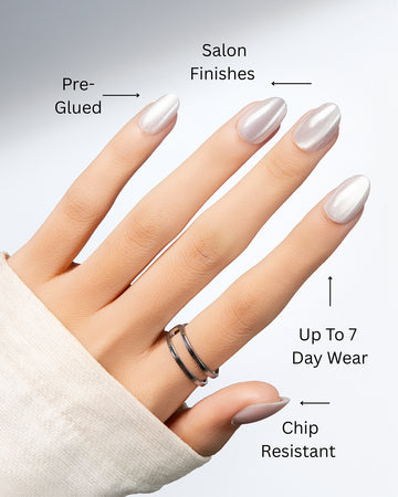 Moonlit Glass – Pearl Chrome Cat-Eye Press-On Nails