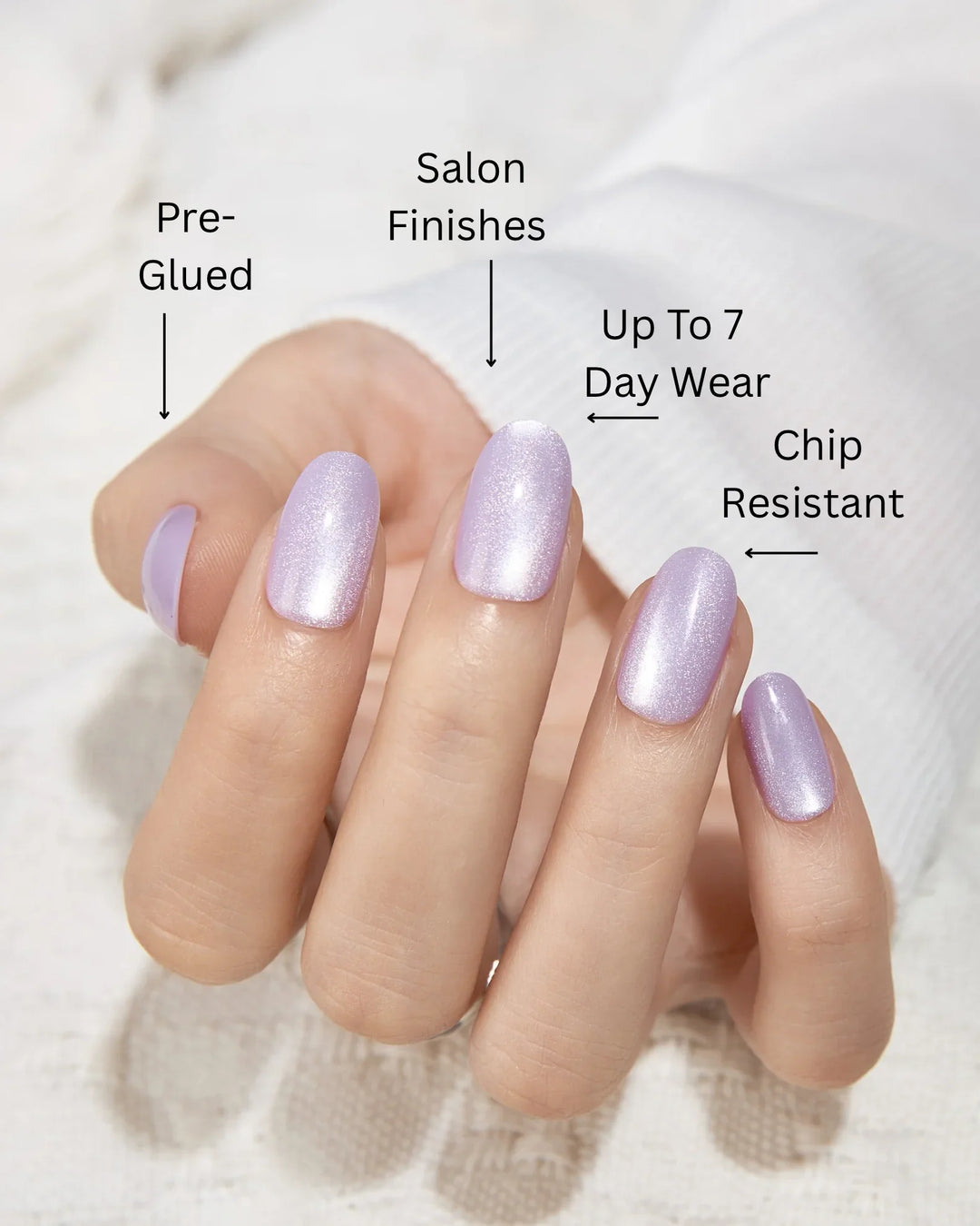 It's Hugging Time- Lilac Cat Eye Press-On Nails - ZOEWHO?