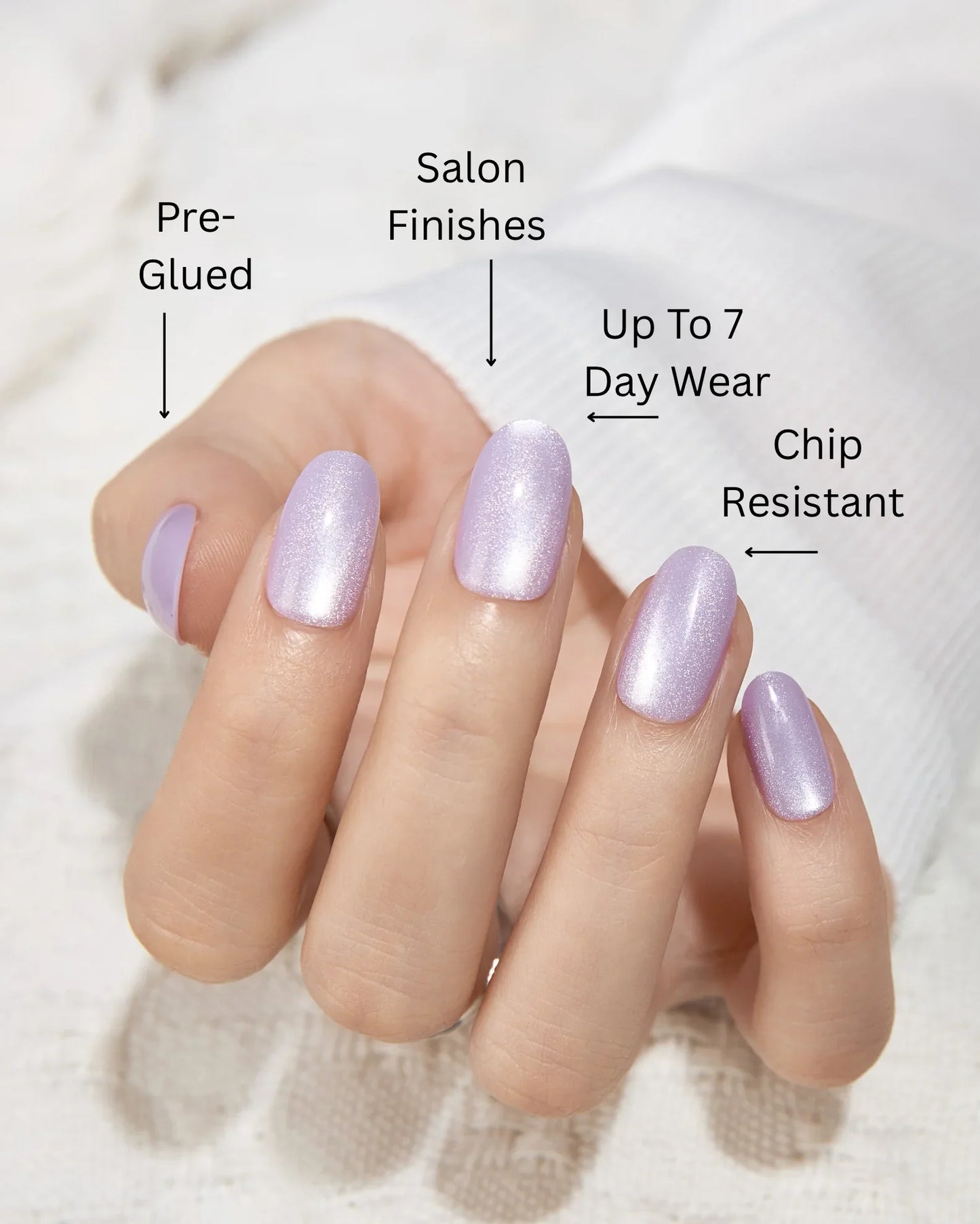 It's Hugging Time- Lilac Cat Eye Press-On Nails - ZOEWHO?