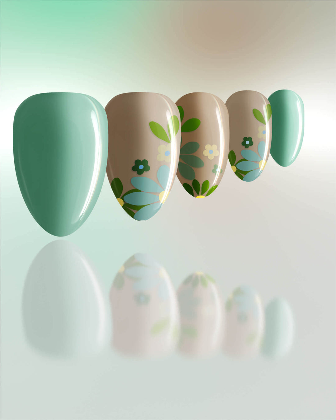 Breathe in Breathe out – Mint Green Press-On Nails - ZOEWHO?