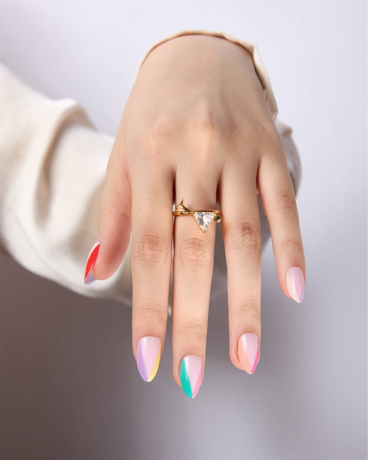 Choose Joy – Bright Multicolor Short Almond Press-On Nails - ZOEWHO?