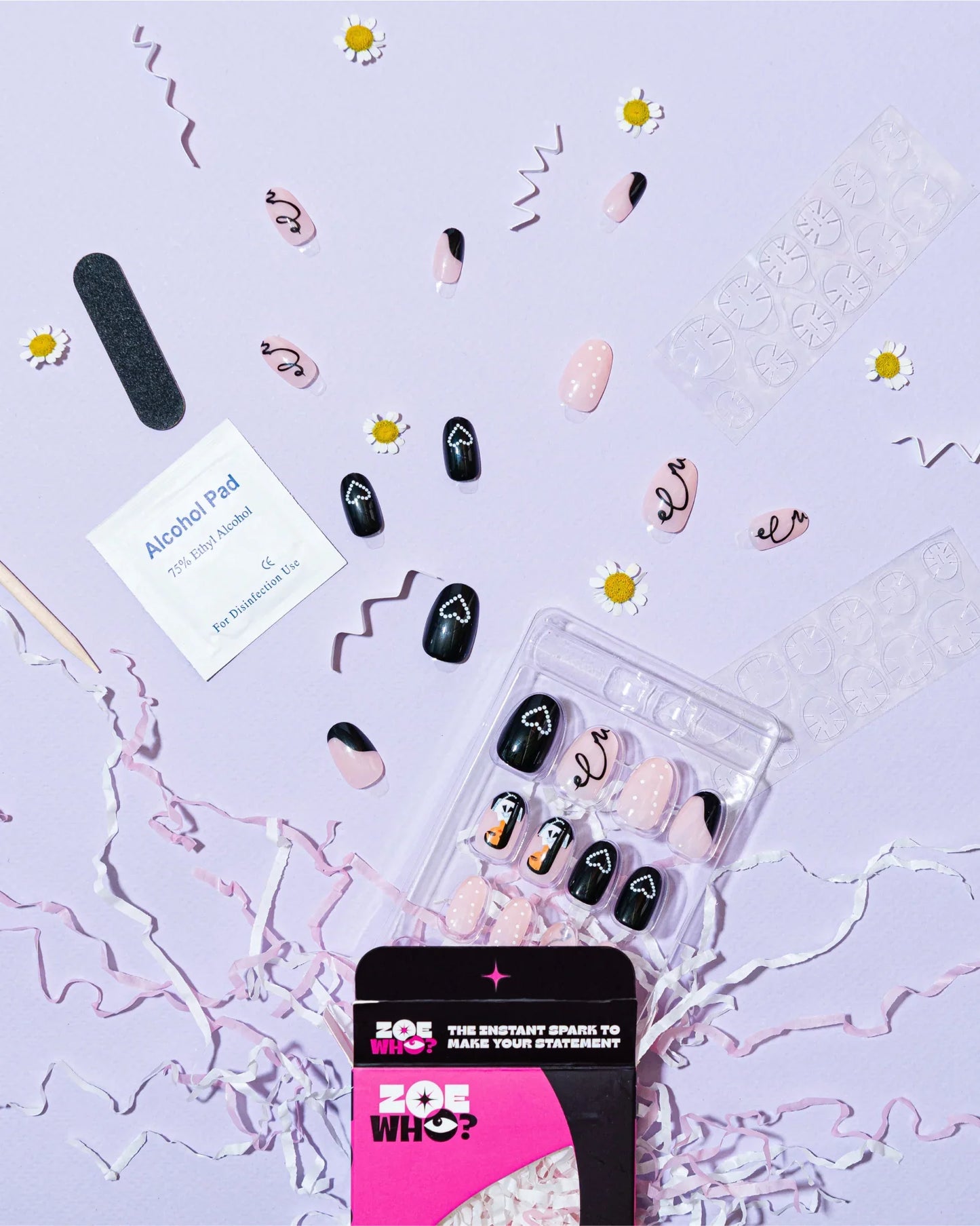 Doubt – Nude & Black Press-On Nails - ZOEWHO?