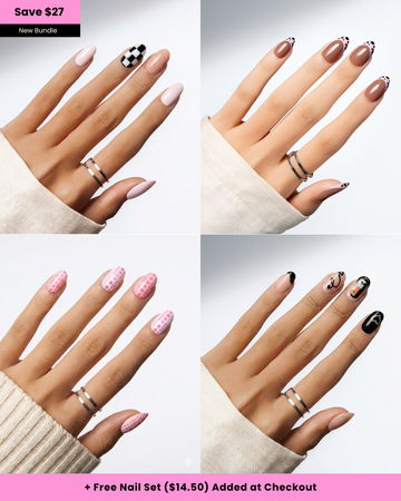 Loud Quiet | 4-Piece Bold Press-On Nail Bundle