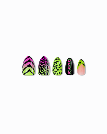 Electric Jungle – Neon Animal Print Press-On Nails