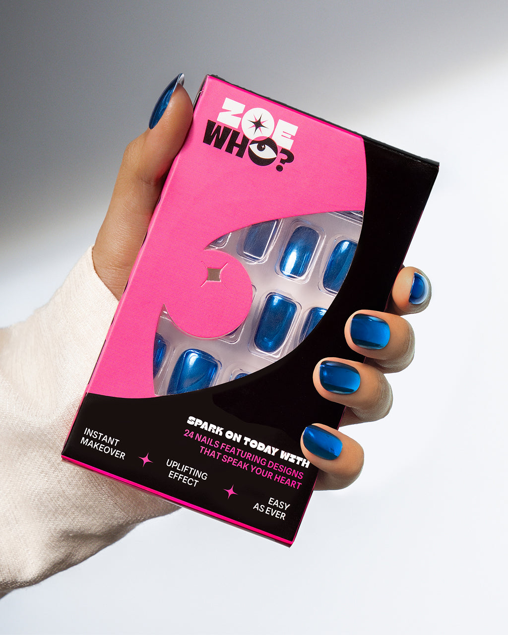 Sapphire Rush – Metallic Blue Chrome Press-On Nails