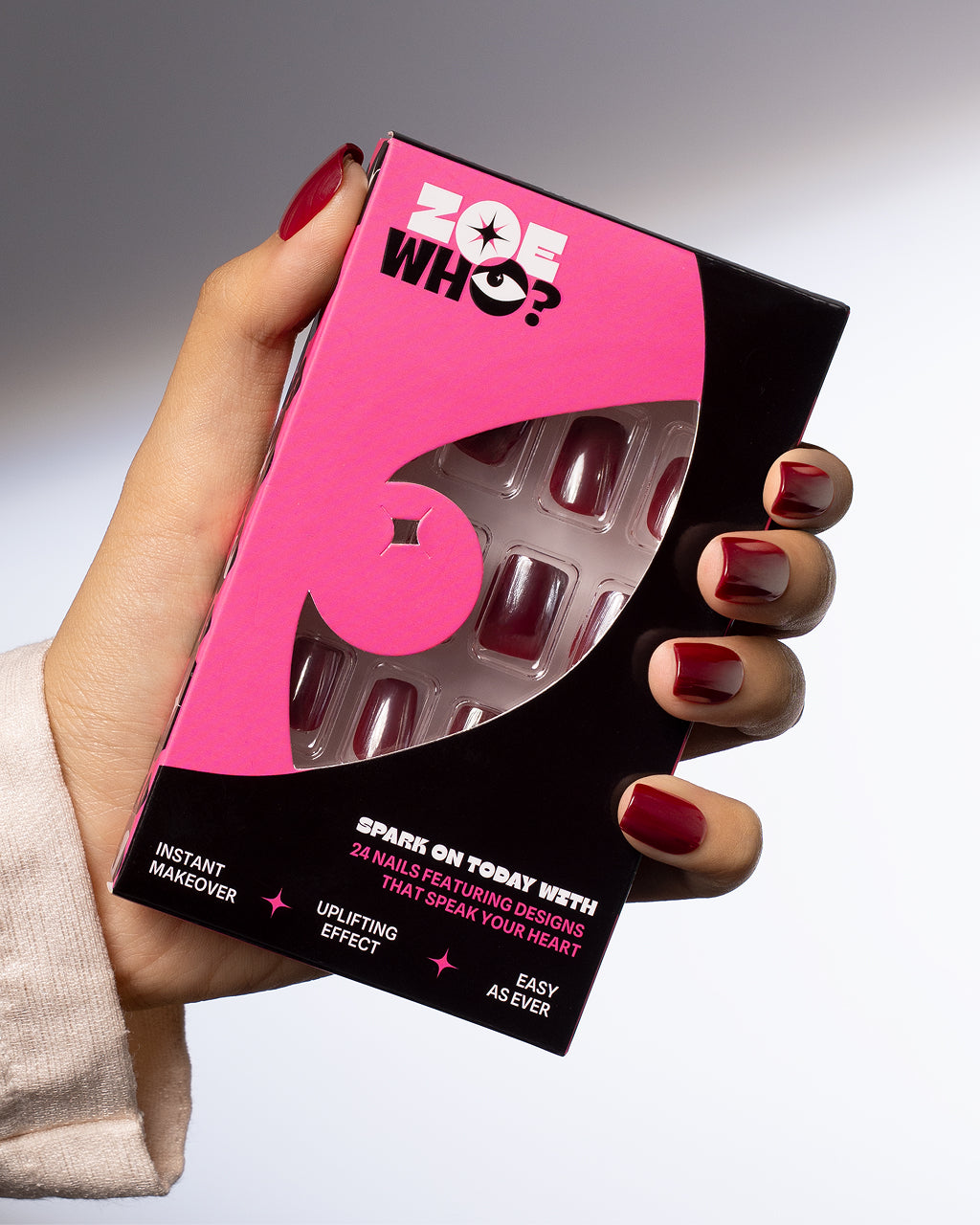 Red Mirage – Garnet Chrome Press-On Nails