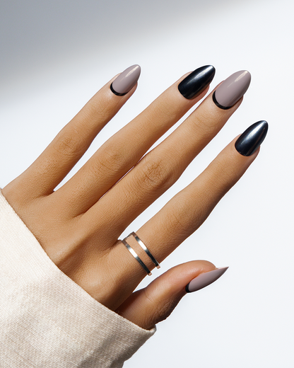 Midnight Muse – Half-Moon Gloss Press-On Nails