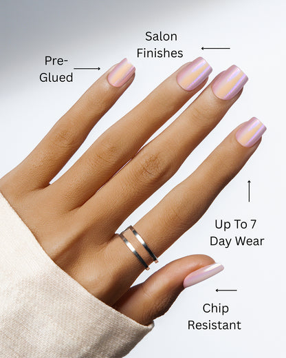 Sunset Aura – Luminous Chrome Press-On Nails