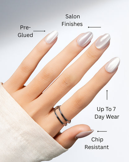 Moonlit Glass – Pearl Chrome Cat-Eye Press-On Nails