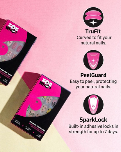 Peel. Press. Slay.
Pre-glued for salon vibes in seconds—no glue, no mess.