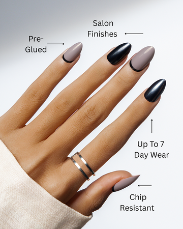 Midnight Muse – Half-Moon Gloss Press-On Nails
