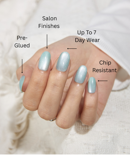 Need a hand - Mint Cat Eye Press-On Nails