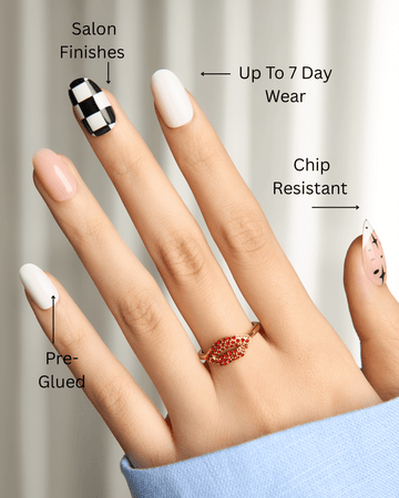 Shine your light - Checkerboard Press-On Nails - ZOEWHO?