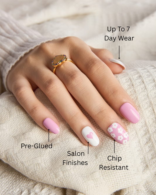 Open heart - Blush Mauve Press-On Nails