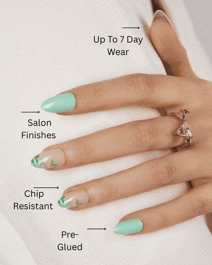 Breathe in Breathe out – Mint Green Press-On Nails - ZOEWHO?