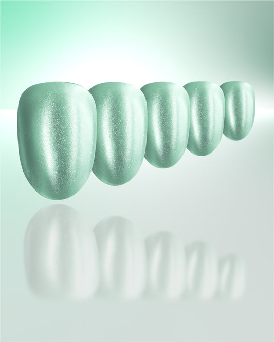 Need a hand - Mint Cat Eye Press-On Nails