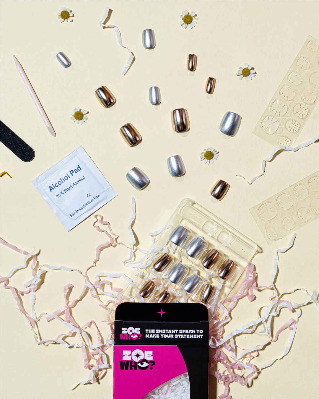 Talk To Me – Metallic Short Square Press-On Nails - ZOEWHO?