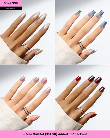 Light Shift | 4-Piece Chrome Press-On Nail Bundle