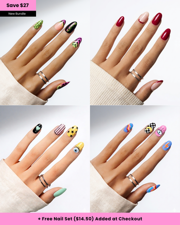 Raw Energy | 4-Piece Bold Press-On Nail Bundle
