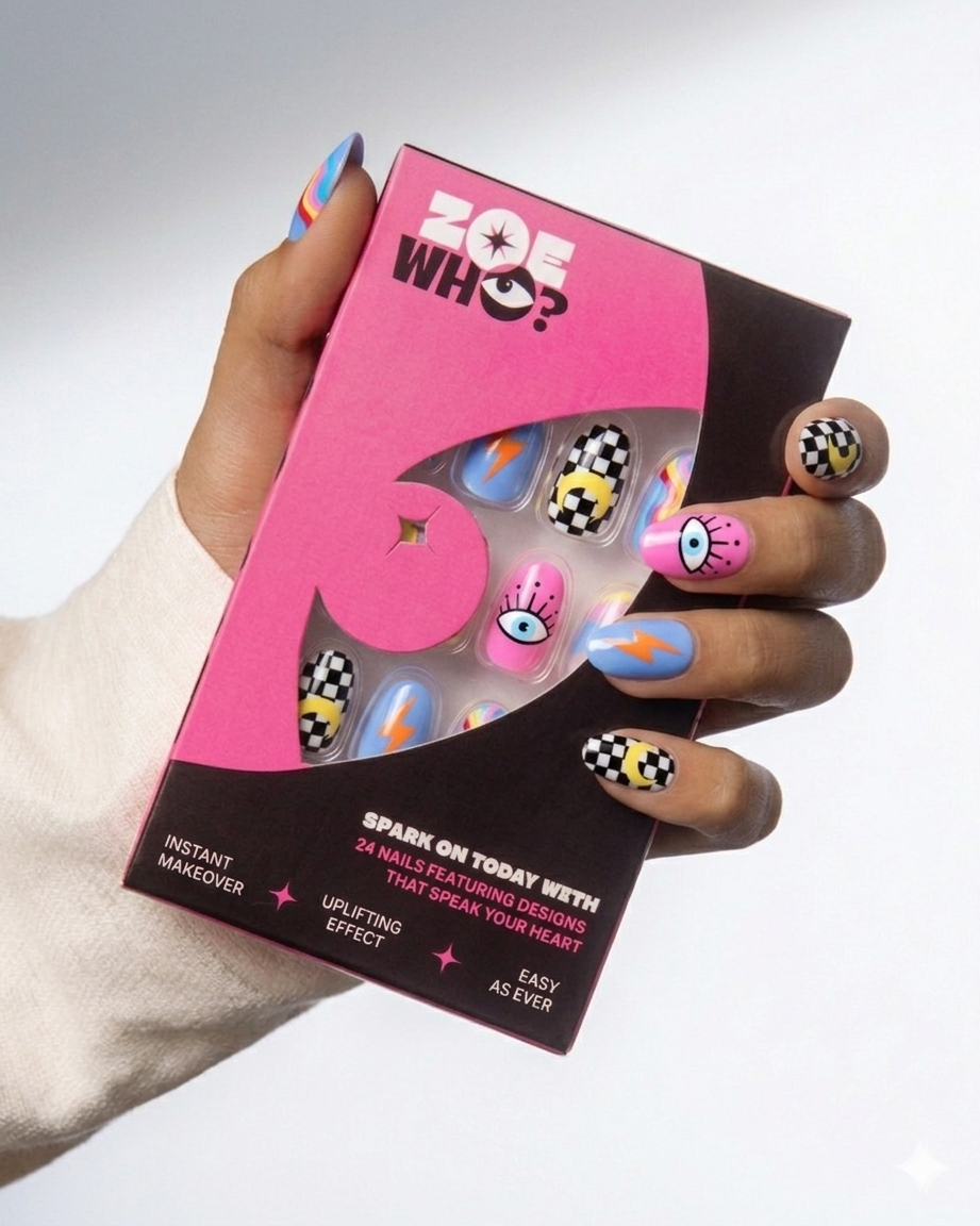 Raw Energy | 4-Piece Bold Press-On Nail Bundle