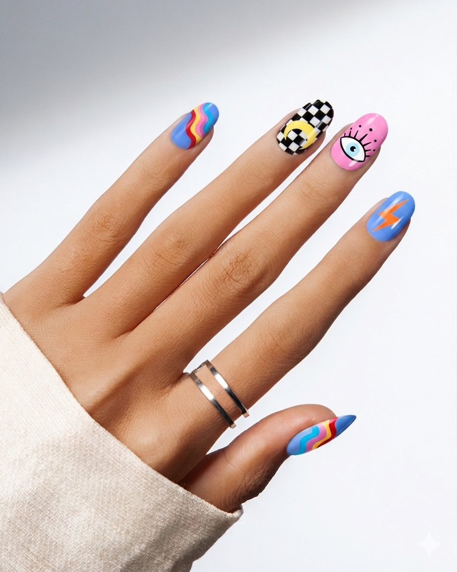 Raw Energy | 4-Piece Bold Press-On Nail Bundle