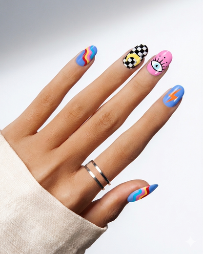 Raw Energy | 4-Piece Bold Press-On Nail Bundle