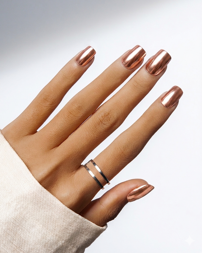 Soft Glow | 4-Piece Chrome Press-On Nail Bundle
