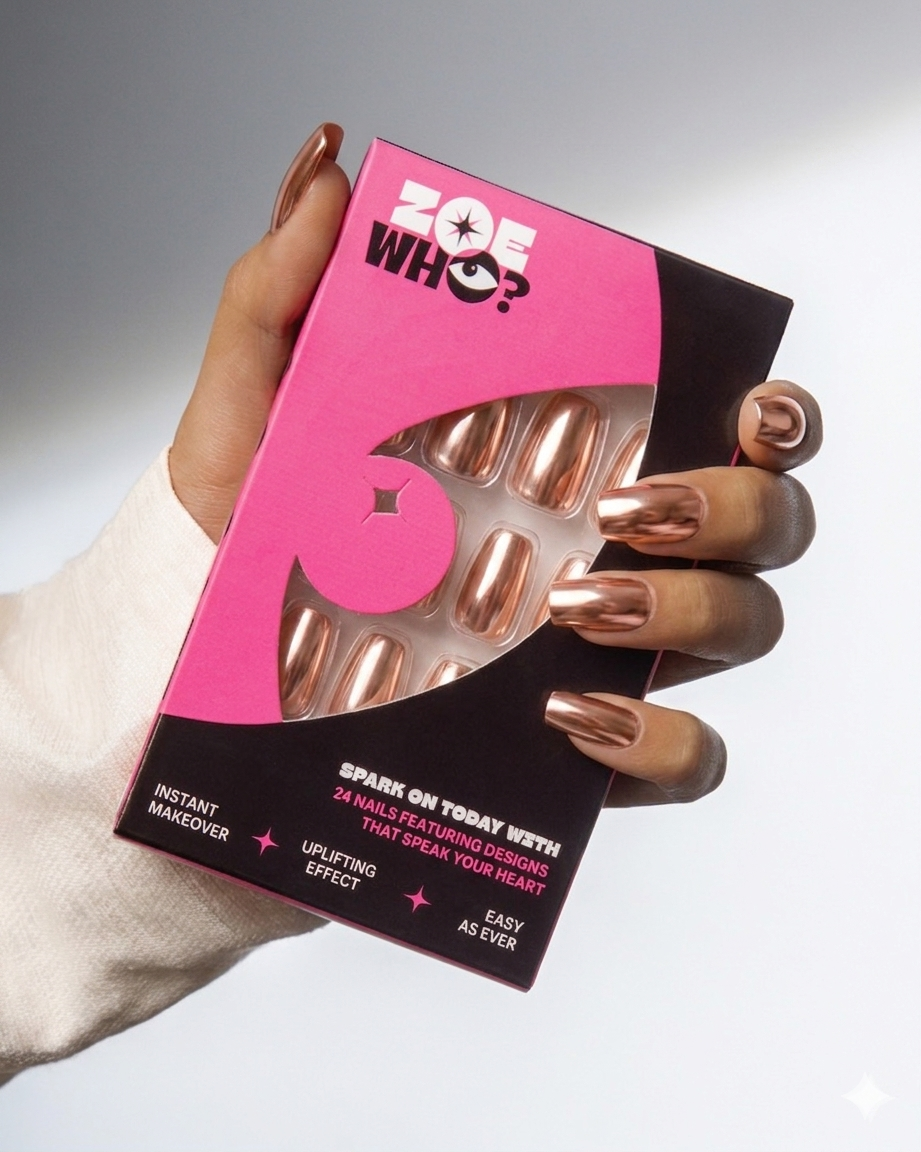 Soft Glow | 4-Piece Chrome Press-On Nail Bundle