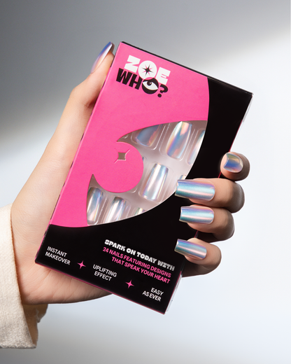 Light Shift | 4-Piece Chrome Press-On Nail Bundle