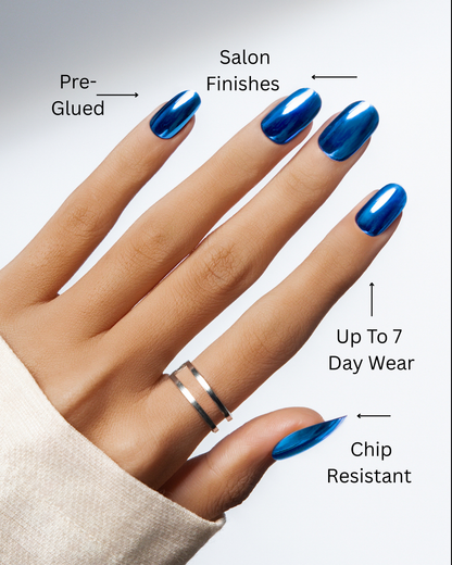 Mirror Hour | 4-Piece Chrome Press-On Nail Bundle
