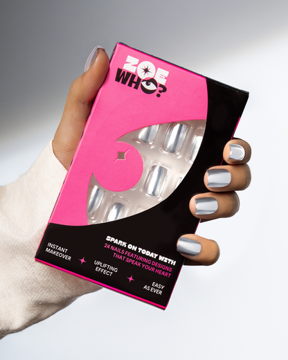 Mirror Hour | 4-Piece Chrome Press-On Nail Bundle