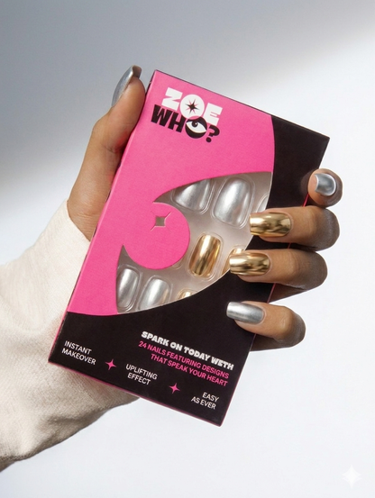 Golden State | 4-Piece Chrome Press-On Nail Bundle