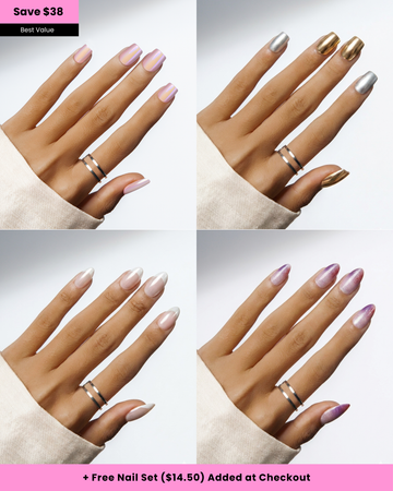 Golden State | 4-Piece Chrome Press-On Nail Bundle
